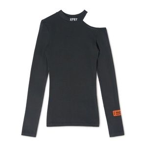 Heron Preston HPNY EMB CUT SHOULDER TOP Black Orange Women’s Small